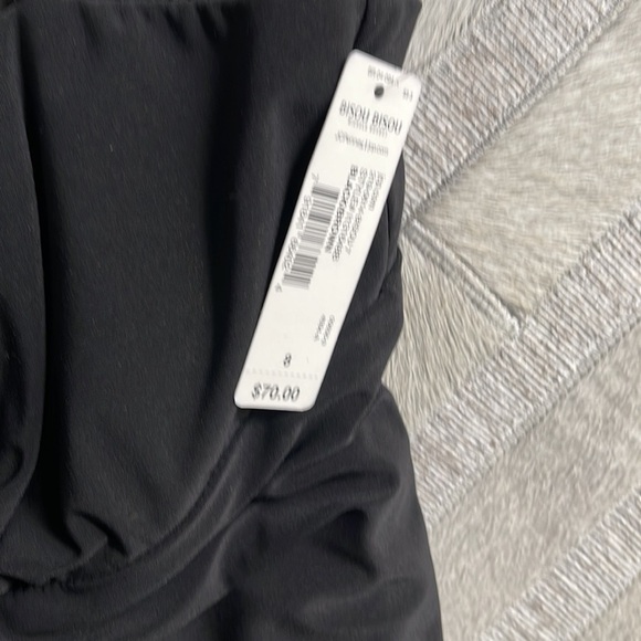 Black Mini Dress w/Brown Beads as Straps - Picture 6 of 7